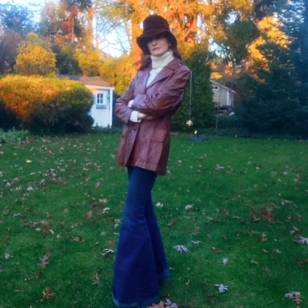 Vintage 1970s Chestnut Brown Leather Jacket